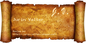 Jurin Valter névjegykártya